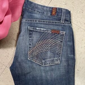 7 FOR ALL MANKIND Womens 28 Lily Jeans‎ Bootcut Y2K Low Rise Medium Wash 28x31.5